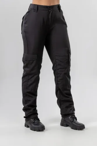 Calça Feminina Cargo Poly Rip Stop 6 Bolsos C/ Ajuste de Velcro e Elástico na Cintura