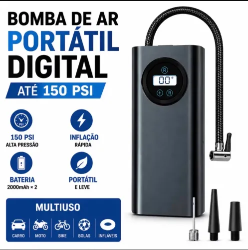 display digital bomba de ar elétrica sem fio pneu motocicleta carro bicicleta 