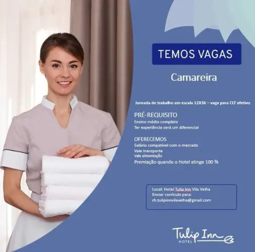 Vaga camareira 12x36 