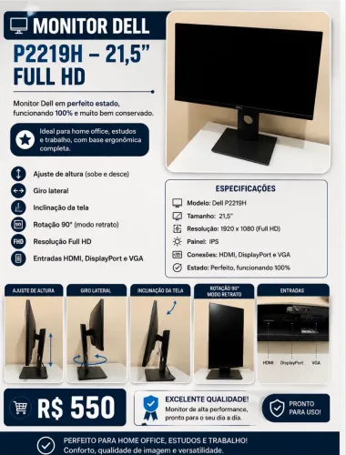     Monitor Dell para Home Office e Estudos