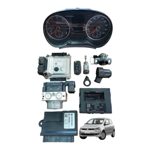 Kit code módulo injeção vw fox trend 1.0 8v ea111 2014 2013