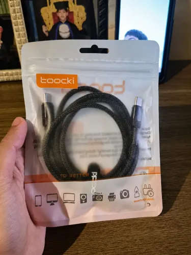 Cabo Toocki Tipo C para Tipo C 60W 3A Carregamento Turbo PD 3.0 (1 Metros)