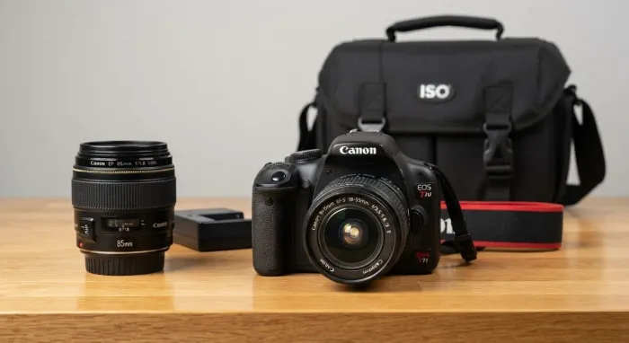Kit Canon Rebel T1i + Lente 18-55mm + Lente 85mm f/1.8 + Bolsa