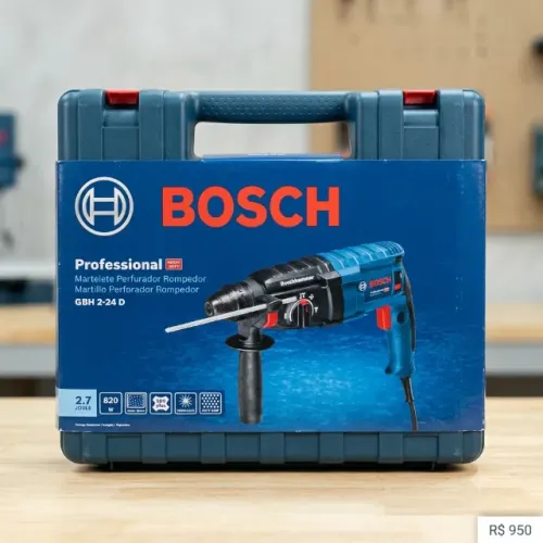 Martelete Perfurador e Rompedor Bosch GBH 2-24 D Novo - 820W