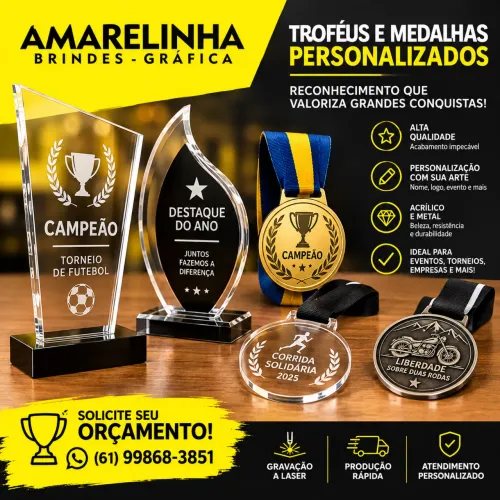 TROFÉU E MEDALHA PERSONALIZADO