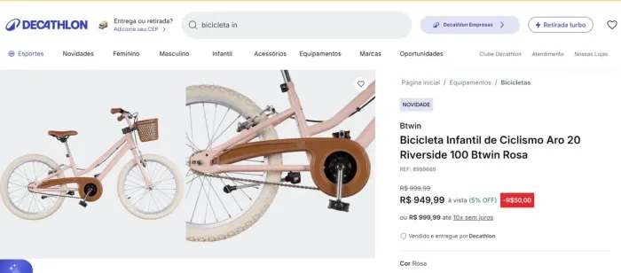 Bicicleta infantil aro 20