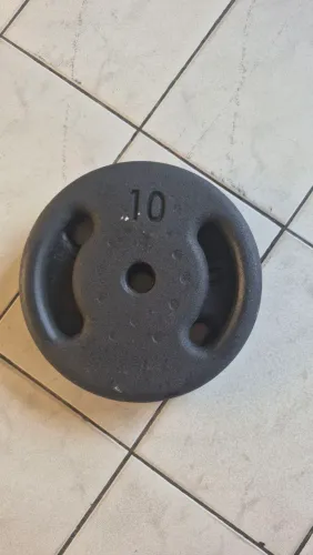 Par Anilhas 10kg Pintadas 2×10kg Ferro Fundido Preto