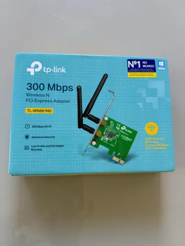 Placa de WiFi TP-Link TL-WN881ND 300Mbps N PCI Express - Novo na Caixa c/ CD