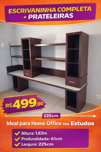 ESCRIVANINHA COMPLETA COM PRATELEIRAS - OPORTUNIDADE