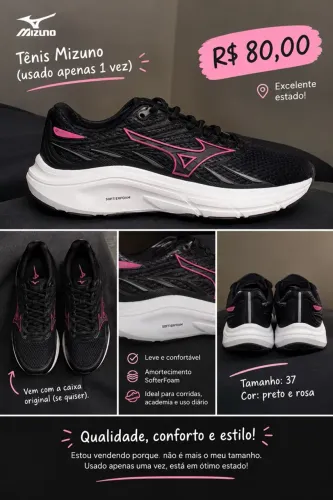 Tênis Mizuno feminino para academia
