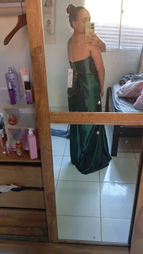 Vestido festa verde esmeralda