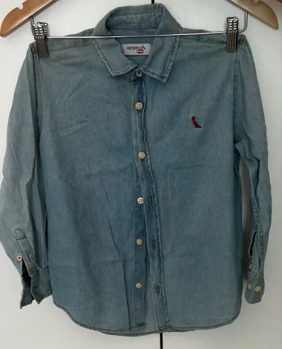 Camisa Jeans Reserva Manga Longa Infantil