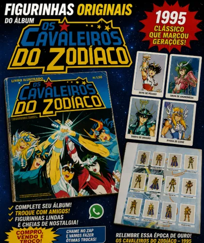 Figurinhas Cavaleiros do Zodíaco 1995