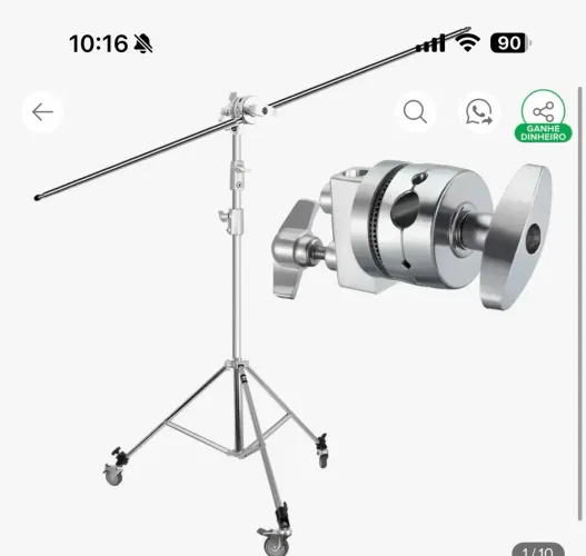 Tripé Inox Girafa com Articulador e Rodinha