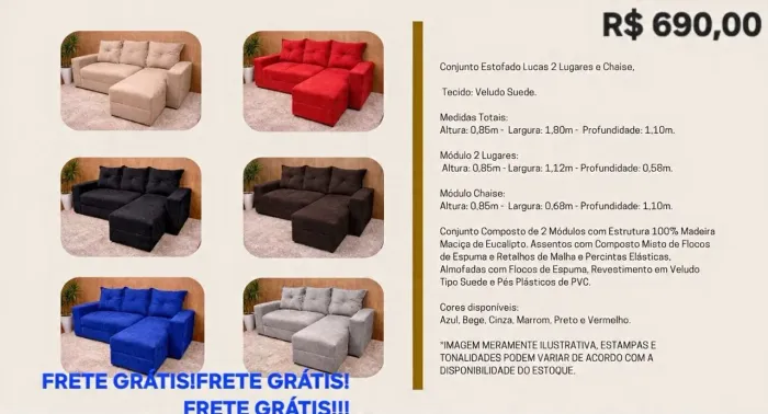 TEM SOFÁ DE LUXO COM FRETE GRÁTIS: ÉÉÉÉÉ DO BRASIL!!!!