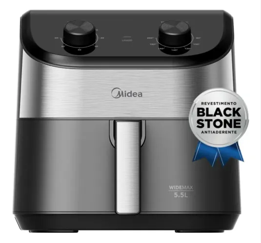 Fritadeira Air Fryer 5,5l Widemax Com Interior De Alumínio 1900w Midea