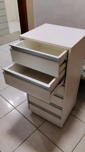 GAVETEIRO CM 6 GAVETAS RODINHAS SILICONE MDF NOVO 