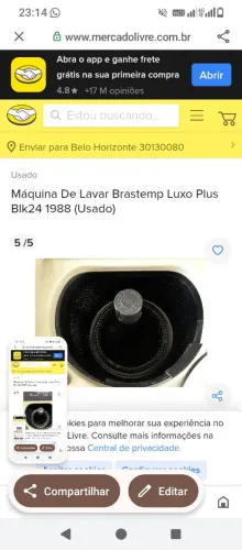 Lavadora Brastemp super luxo.