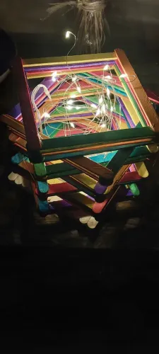 Luminaria Decorativa Artesanal Colorida com LED