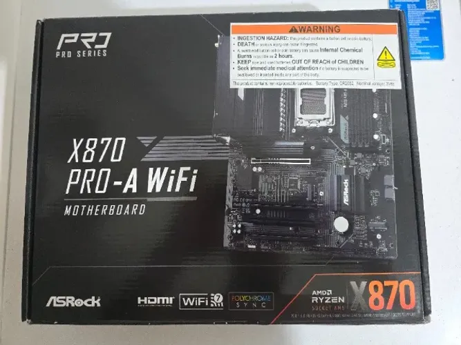 Placa-mãe ASRock X870 Pro-A WiFi 7 ATX AM5 DDR5- (Placa Nova, nunca usada) 