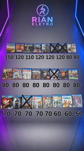 Jogos Originais para PS4 e PS5 a partir de R$ 50 | Qualidade e Procedência Rian Eletro