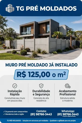 Muro pré moldados, para empresa e residência