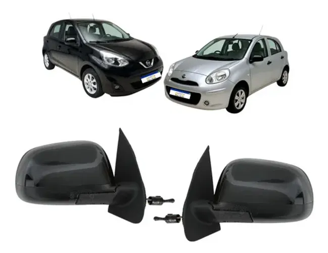 Par Retrovisor Nissan March 2012 A 2020 Manual C/controle 