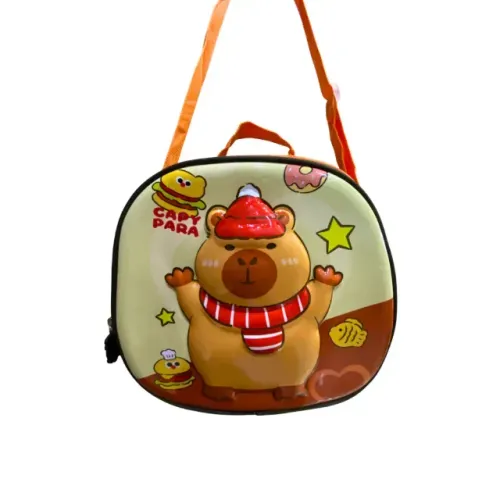Kit lancheira e Mochila Rodinha Capivara 3d Escolar 
