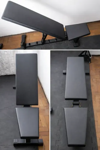Banco Reclinável novo + 70kg de Anilhas emborrachadas + 2 Halteres de 10kg.