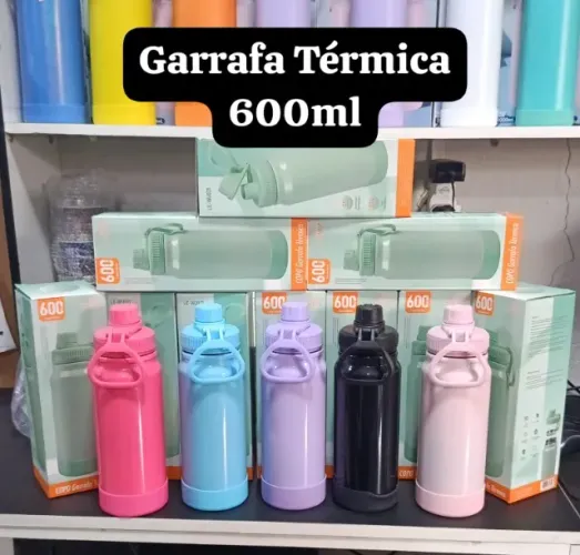 Garrafa Térmica 600ml Estilo Squeeze - Conserva Temperatura | Nova