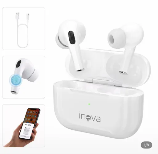 Fone de ouvido Inova Bluetooth 5.4 com cancelamento de ruído, com microfone