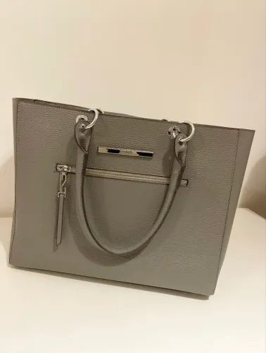 bolsa cinza tipo tote santa lolla
