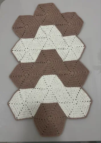 Tapete Hexagonal em crochê