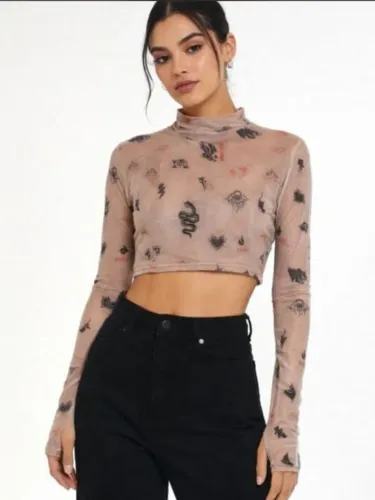 CROPPED TULE COM LUVA BLUESTEEL PP