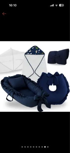 Kit ninho redutor, almofada amamentação, mosquiteiro, toalha e trocador.
