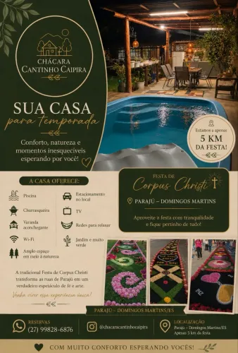Casa Temporada piscina Parajù Domingos Martins