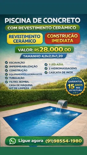 Piscina de concreto 4,0x2,0x1,20