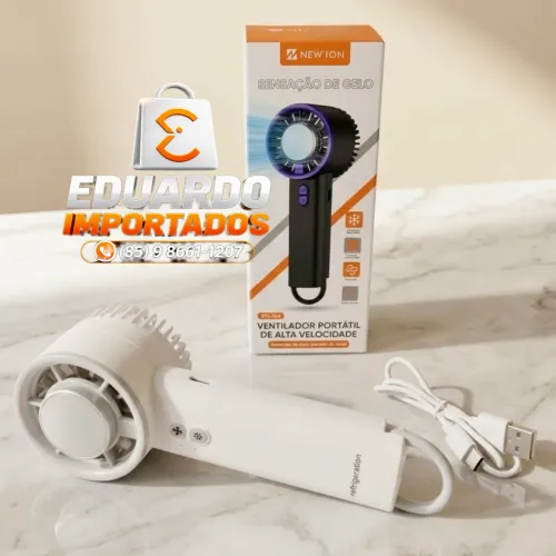 Ventilador Portátil de Alta Velocidade USB Recarregável - Sensação de Gelo,  Refrigeração 
