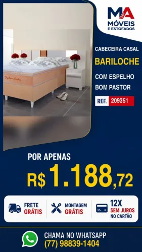 Cabeceira casal Bariloche com espelho Bom Pastor