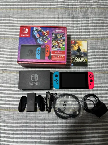 Nintendo Switch v2 com Zelda Breath of the Waild
