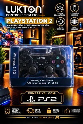 Controle de Playstation 2 sem fio Lukton Novo Promoção
