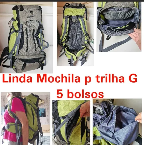 Mochila para trilha gde 70cm com capa de chuva