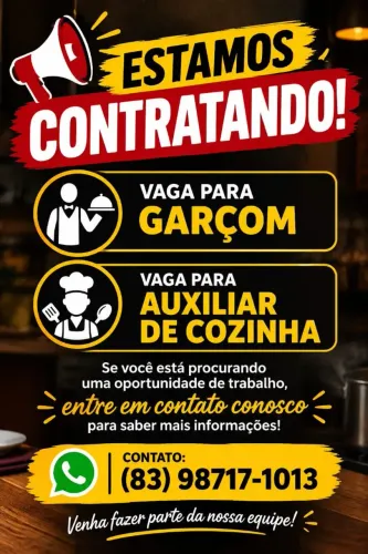 Temos vaga para emprego