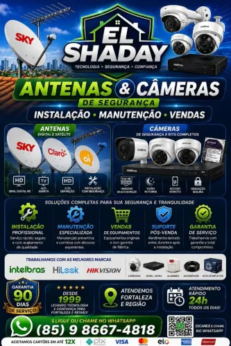 Instalação de Antenas, Câmeras , Dvr, Video porteiro, interfones