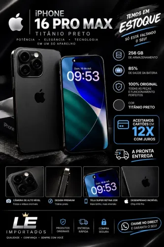 iPhone 16 Pro Max - Preto
