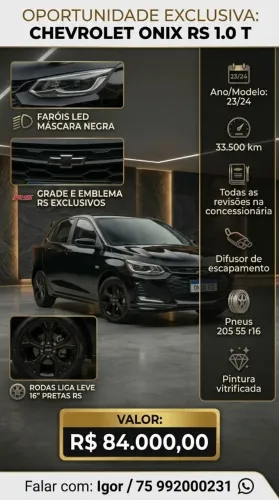 Chevrolet Onix RS 1.0 TB 12V Flex Aut. 4P 2024