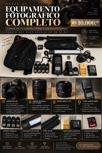 Kit de fotografia e filmagem completo!