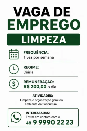 Vaga limpeza