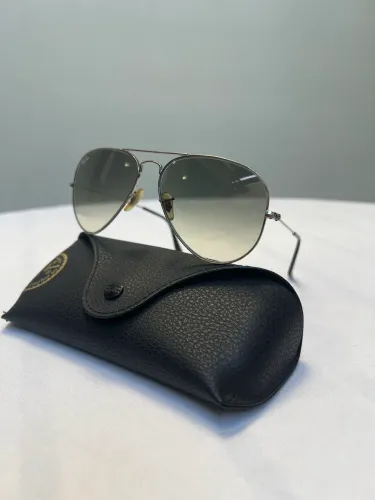 Ray ban aviator prata lente verde 