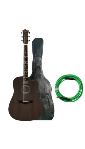 KIT VIOLONISTA VIOLÃO FOLK CUTWAY EQ AÇO + CAPA+ CABO 